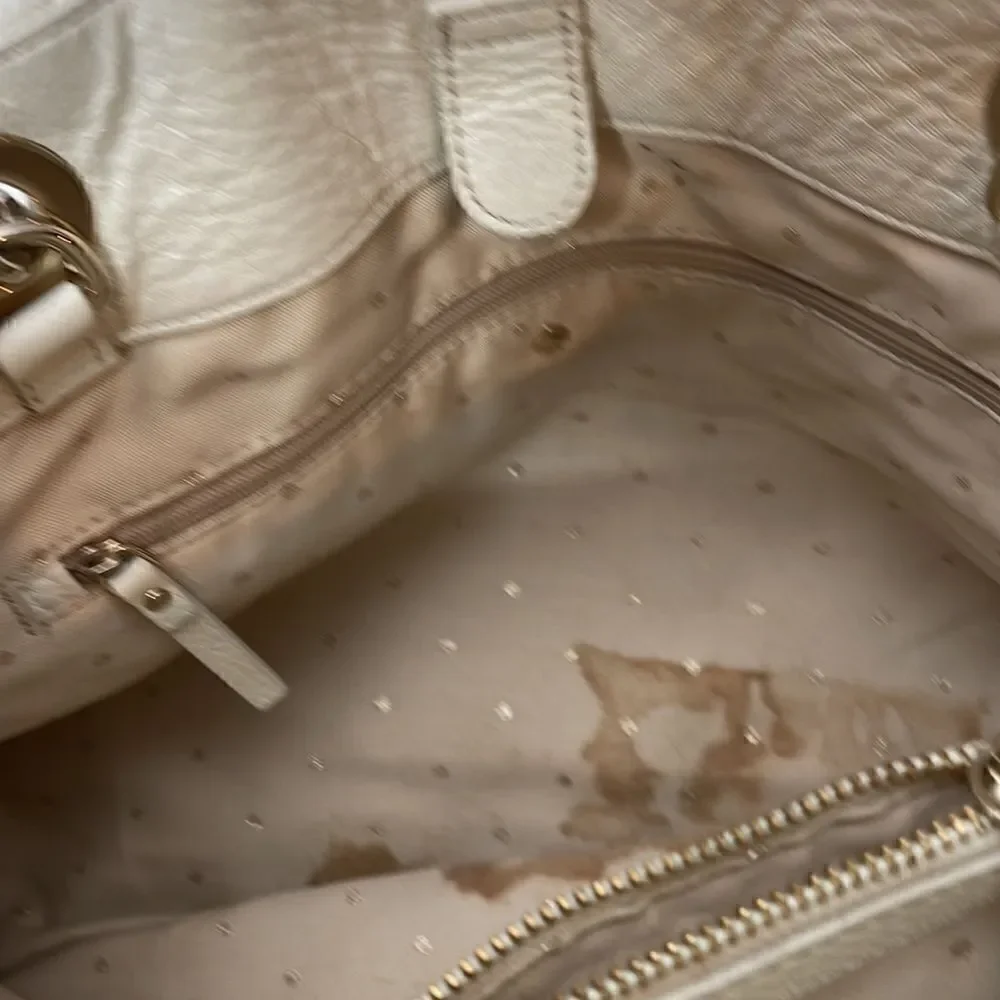 Kate Spade Cream Quilted Maryanne Shoulder Bag With Chain Handles.